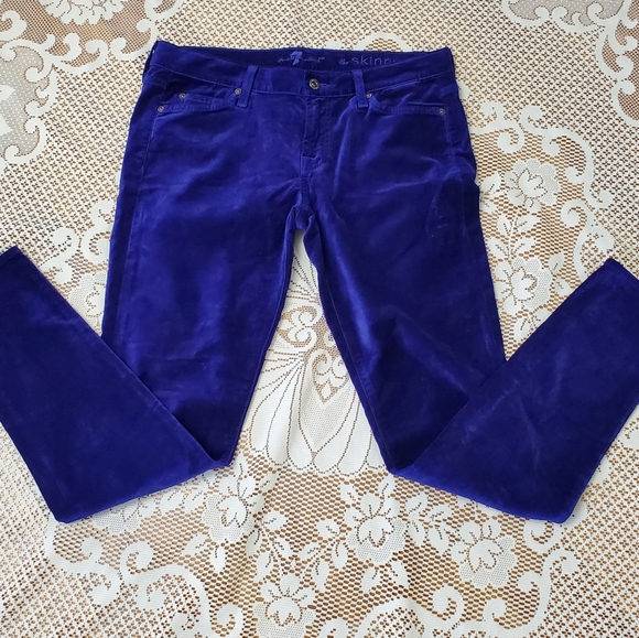 7 For All Mankind Pants - 7 For All Mankind Velvet Vibrant Purple Skinny Pants 29 Waist